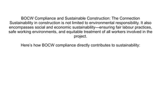Why BOCW Compliance Is Key to Sustainable Construction Practices | PPTX