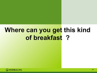 Where can you get this kind
of breakfast ?

52

 