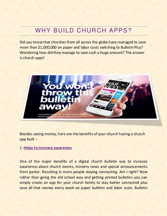 why build church apps how to create a church bulletin