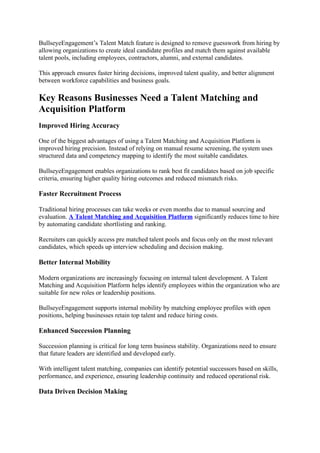 Why Businesses Need a Talent Matching and Acquisition Platform for ...
