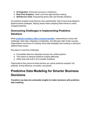 Why Predictive Analytics is a Game-Changer for Modern Businesses? | PDF