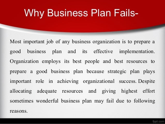 does a good business plan fails