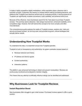 trustpilot reputation builder