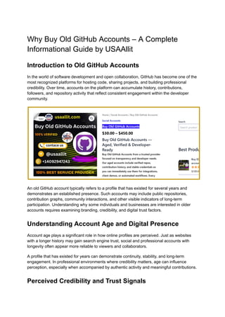 Why Buy Old GitHub Accounts usa in 2026.pdf