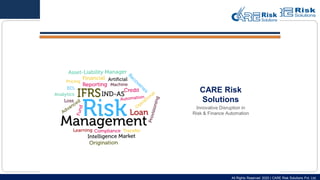 All Rights Reserved 2020 | CARE Risk Solutions Pvt. Ltd.
CARE Risk
Solutions
Innovative Disruption in
Risk & Finance Automation
 