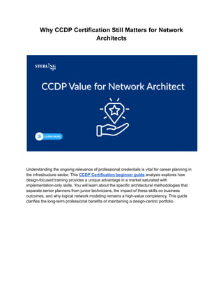 Why CCDP Certification Matters for Network Architects in 2026 | PDF