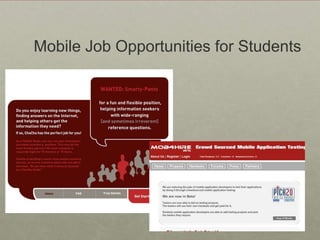 Mobile Job Opportunities for Students