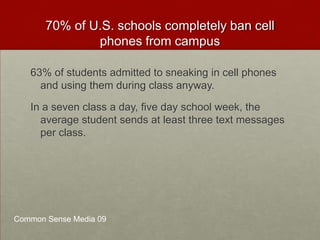 25% have text messaged their friends about answers during a test or quiz.  