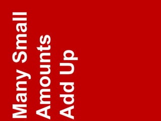 Many Small
Amounts
Add Up
 