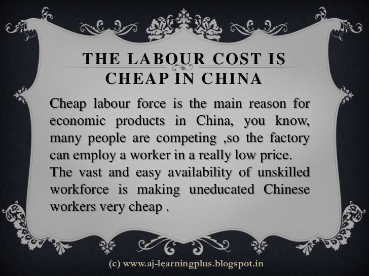 Why chinese products are so cheaper