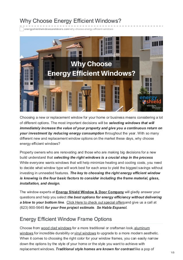 Why Choose Energy Efficient Windows