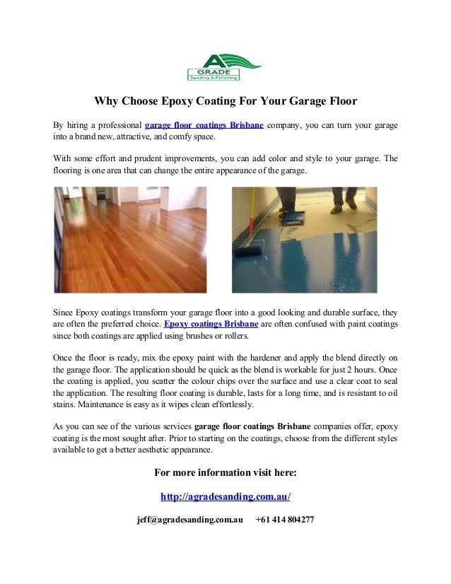 Why Choose Epoxy Coating For Your Garage Floor A Grade Sanding Amp