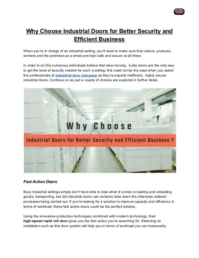 Why Choose Industrial Doors For Better Security And Efficient Business