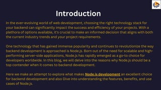 Why Choose Node.js for Backend Development? | PPT