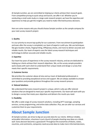 Why Choose Sample Junction As Best Quantitative Research Data ...