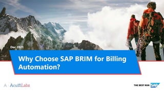 Why Choose SAP BRIM for Billing Automation?