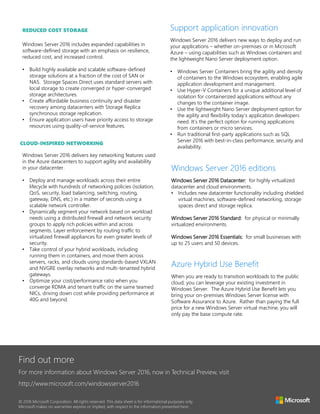 Perchè scegliere Windows Server 2016 | PDF