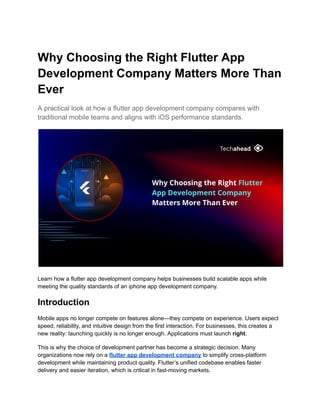 Why Choosing the Right Flutter App Development Company Matters More ...