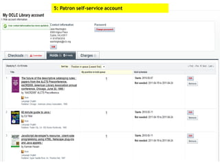 5: Patron self-service account
 