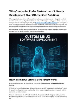 Why Companies Prefer Custom Linux Software Development Over Off-the ...