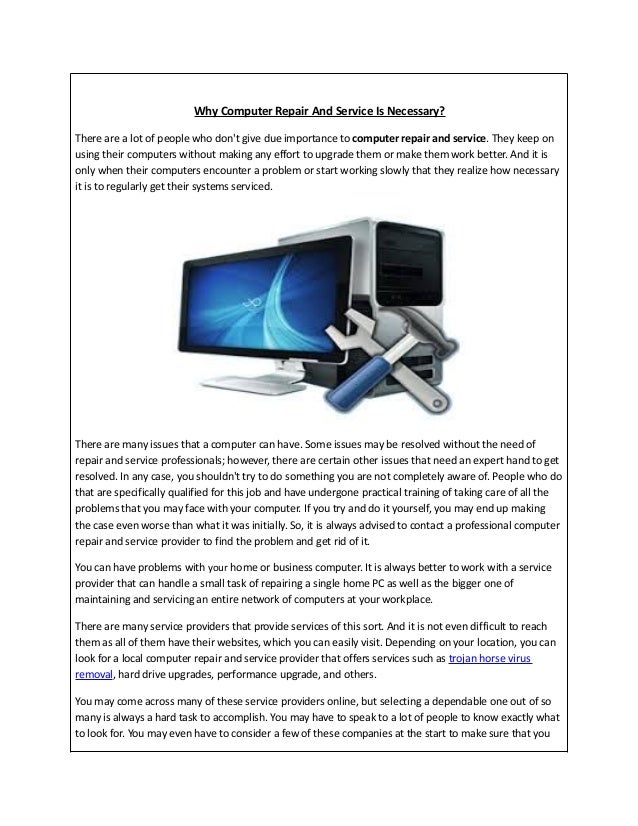 Why computer repair and service is necessary