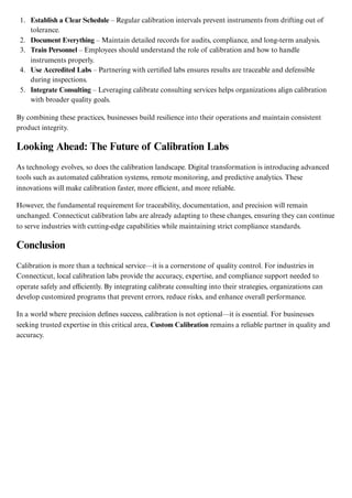 Why Connecticut Calibration Labs Are Essential for Quality Control | PDF