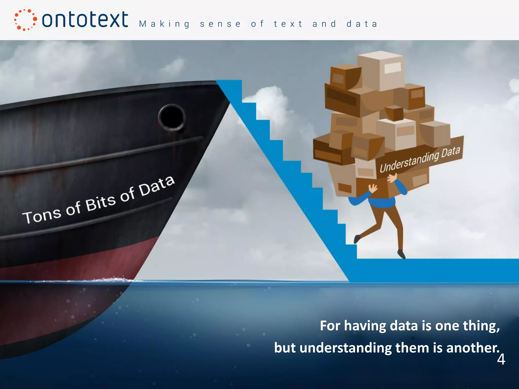 For having data is one thing,
but understanding them is another.
4
 