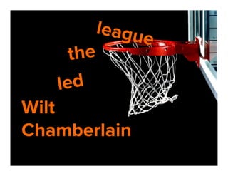 leagu
e
the

led

Wilt
Chamberlain

 