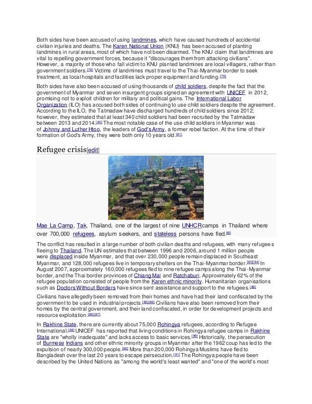 Why continue the longest running civil war in Myanmar?