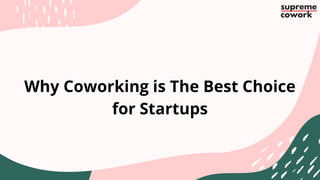 Why Coworking is The Best Choice
for Startups
 