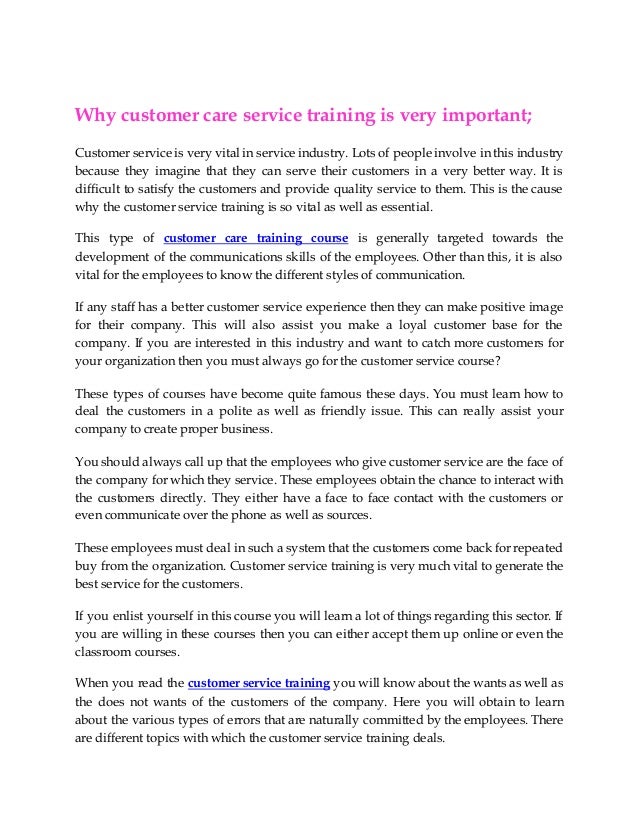 types of customer service training