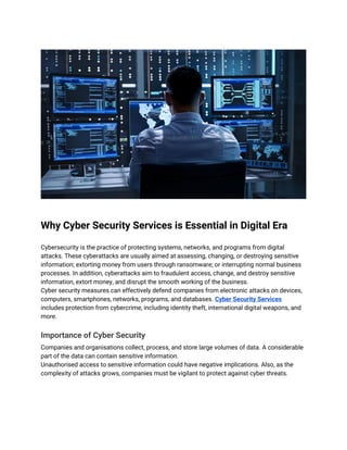 Why Cyber Security Services is Essential in Digital Era.pdf