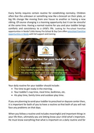 Why Daily Routine is Important for Your Child and How to Set One? | PDF