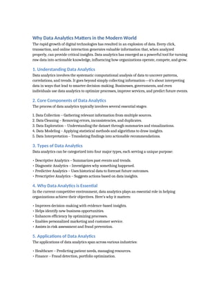 Why Data Analytics Matters in the Modern World | DOCX