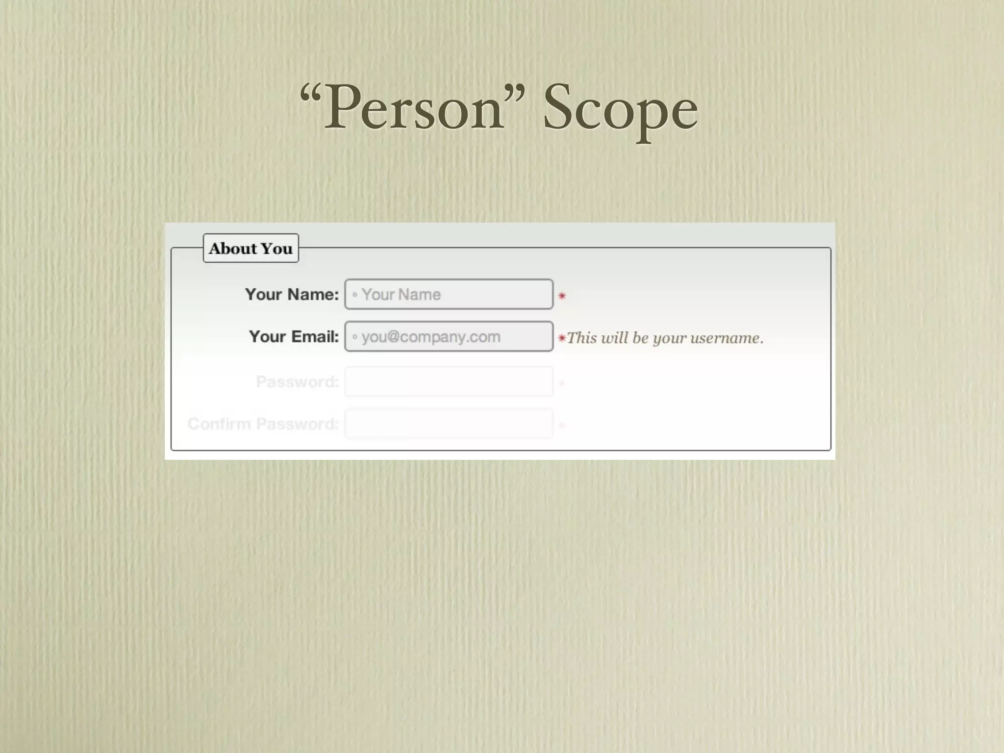“Person” Scope
 