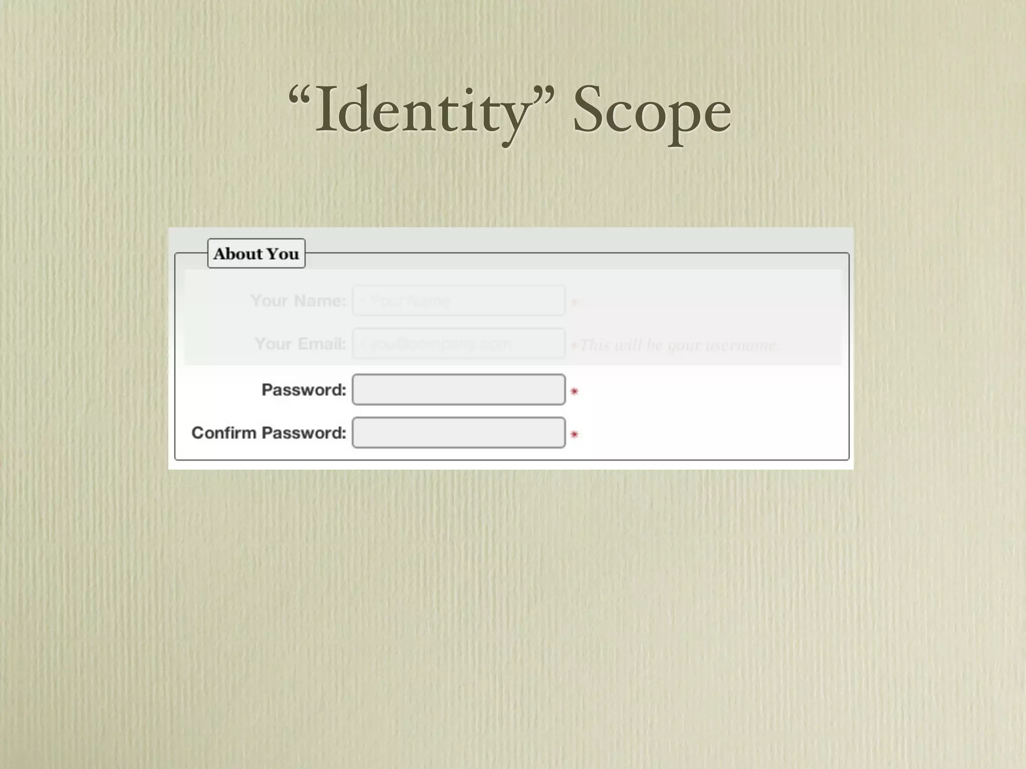 “Identity” Scope
 