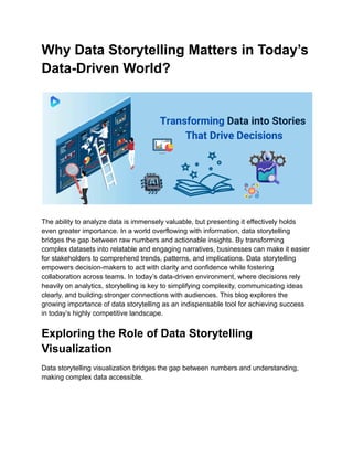 How Data Storytelling Can Revolutionize Business Communication? | PDF