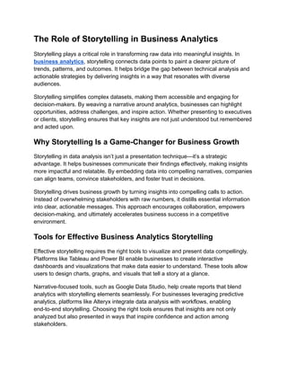 How Data Storytelling Can Revolutionize Business Communication? | PDF