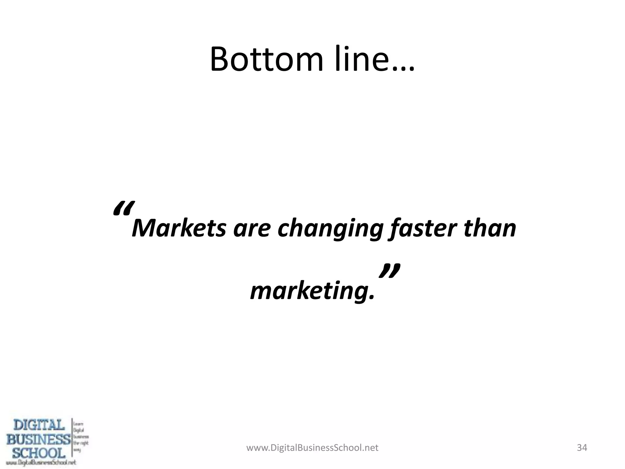 Bottom line…“Markets are changing faster than marketing.”34www.DigitalBusinessSchool.net