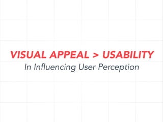 VISUAL APPEAL > USABILITY
In Influencing User Perception

 