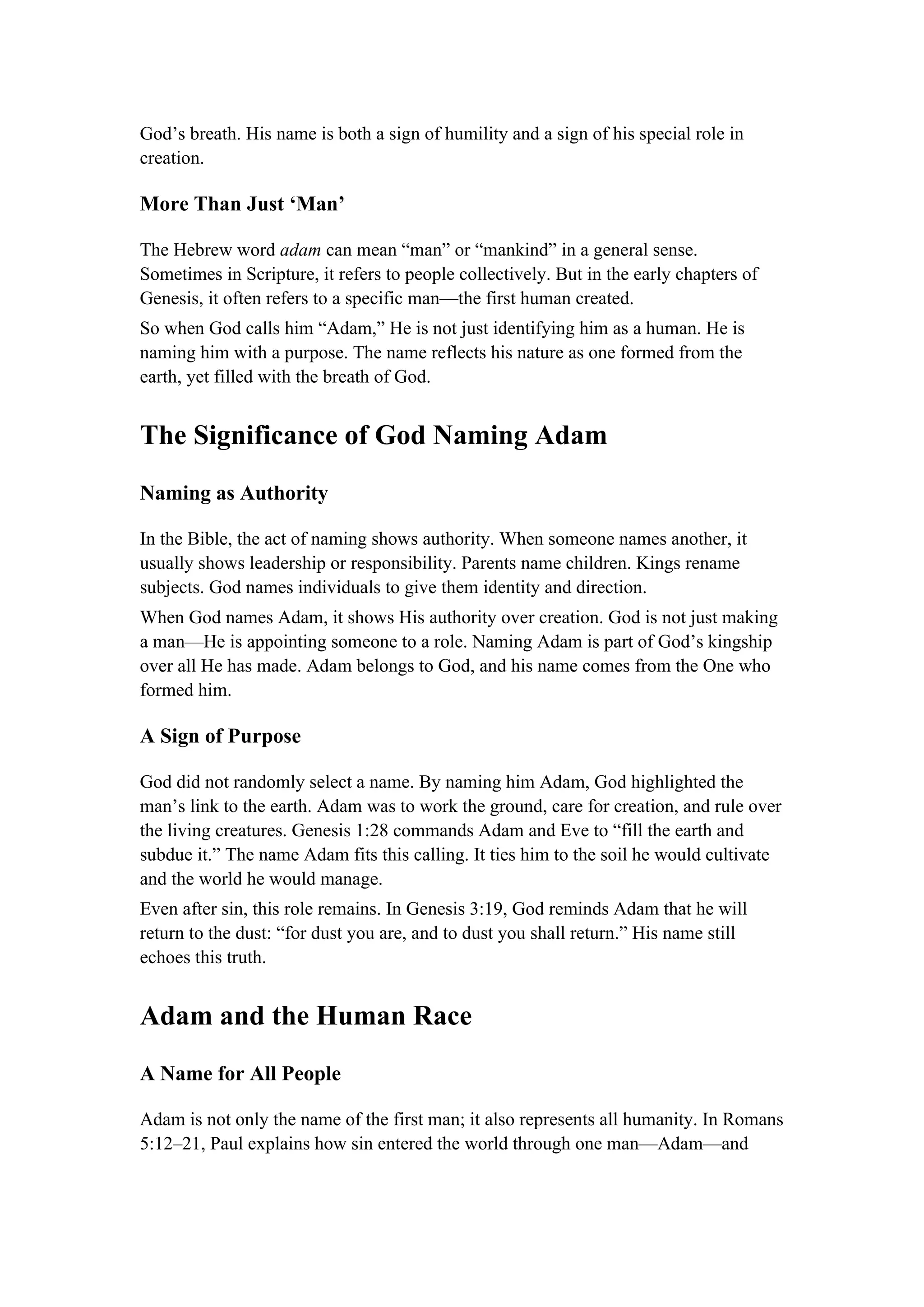 Why Did God Give Adam His Name .docx