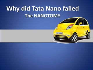 Why did Tata Nano failed
      The NANOTOMY
 