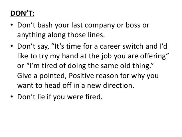 why did you leave your last job