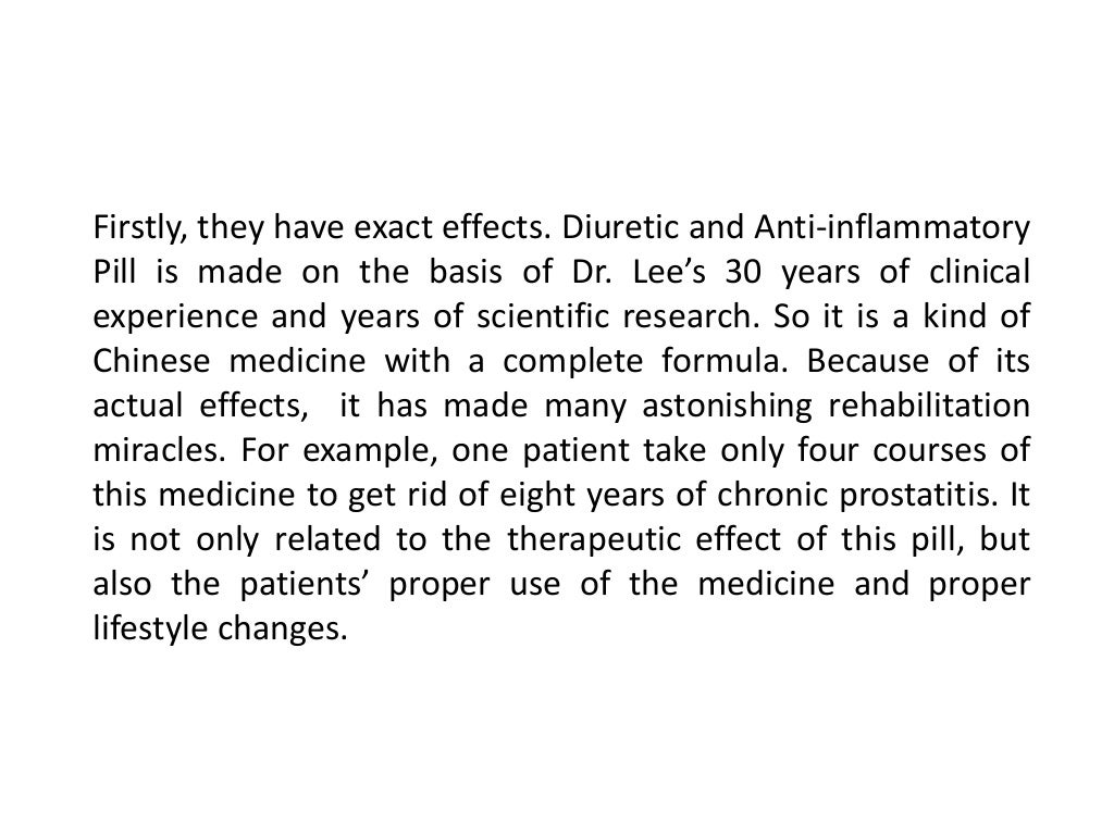 Why diuretic and anti inflammatory pill is reliable
