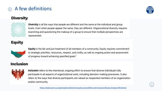 4
A few definitions
https://www.aam-us.org/programs/diversity-equity-accessibility-and-inclusion/facing-change-definitions/
 