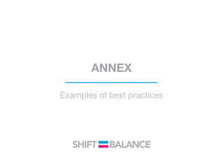ANNEX
Examples of best practices
 