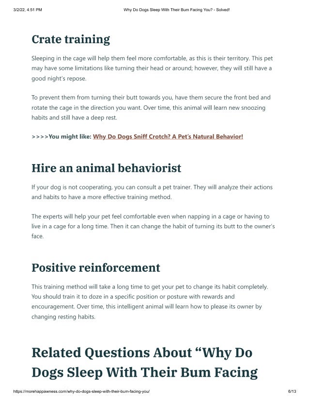 Why do dogs sleep with their bum facing you solved! | PDF