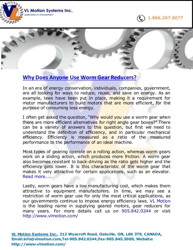 Why Does Anyone Use Worm Gear Reducers