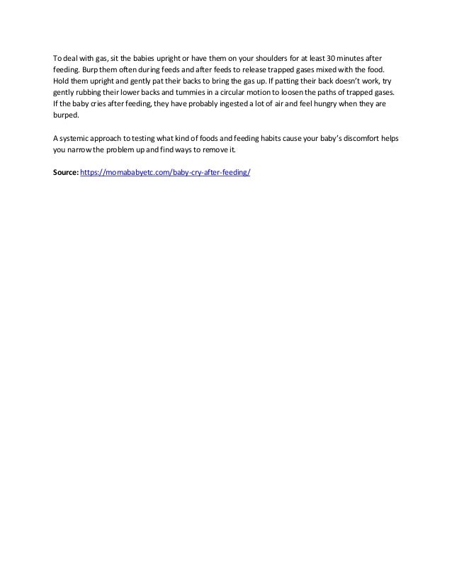 Why does baby cry after feeding