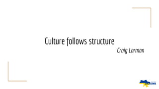 Culture follows structure
Craig Larman
J. Kotter – Accelerate Change II/II
A Krivitsky – slides from CSM classes
 